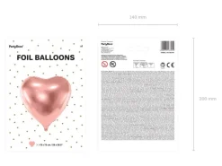 Helium Ballon Hart Rose Goud Leeg 73cm