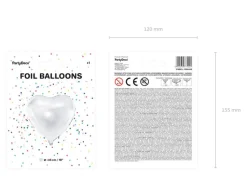 Helium Ballon Hart Wit Leeg 45cm