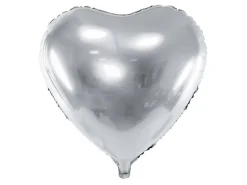 Helium Ballon Hart Zilver Leeg 45cm