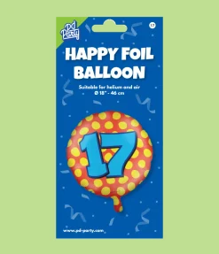 Helium Ballon 17 Jaar Gekleurd Leeg 46cm