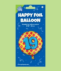 Helium Ballon 19 Jaar Gekleurd Leeg 46cm