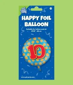 Helium Ballon 10 Jaar Gekleurd Leeg 46cm