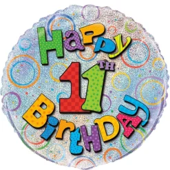 Helium Ballon 11 Jaar Glitters 45cm leeg