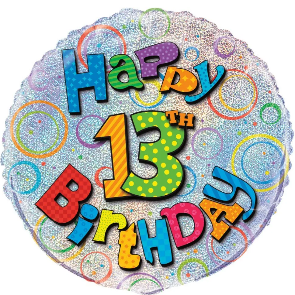 Helium Ballon 13 Jaar Glitters 45cm leeg