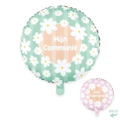 Helium Ballon Mijn Communie Madeliefjes Dubbelzijdig 45cm Leeg