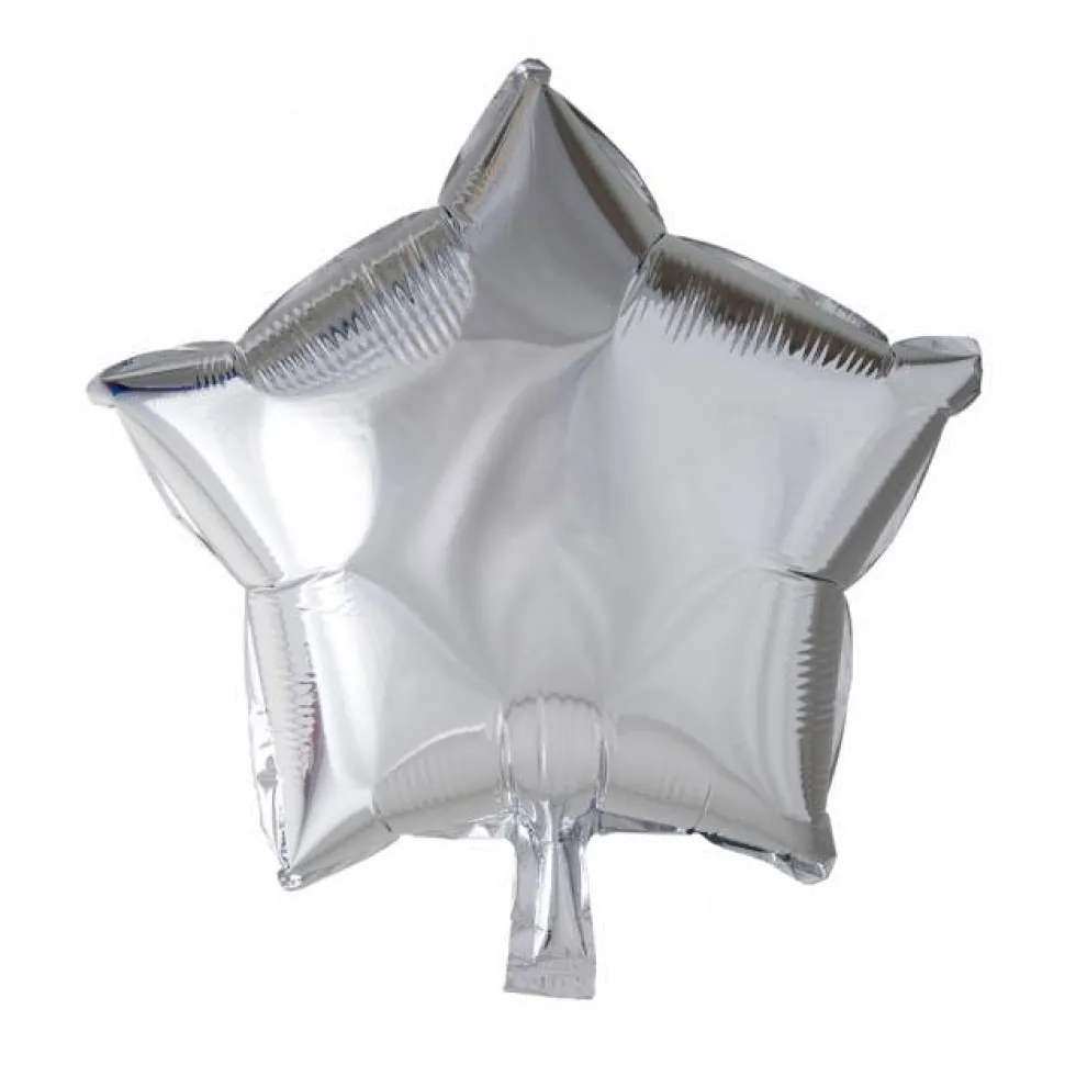 Helium Ballon Ster Zilver 45cm leeg