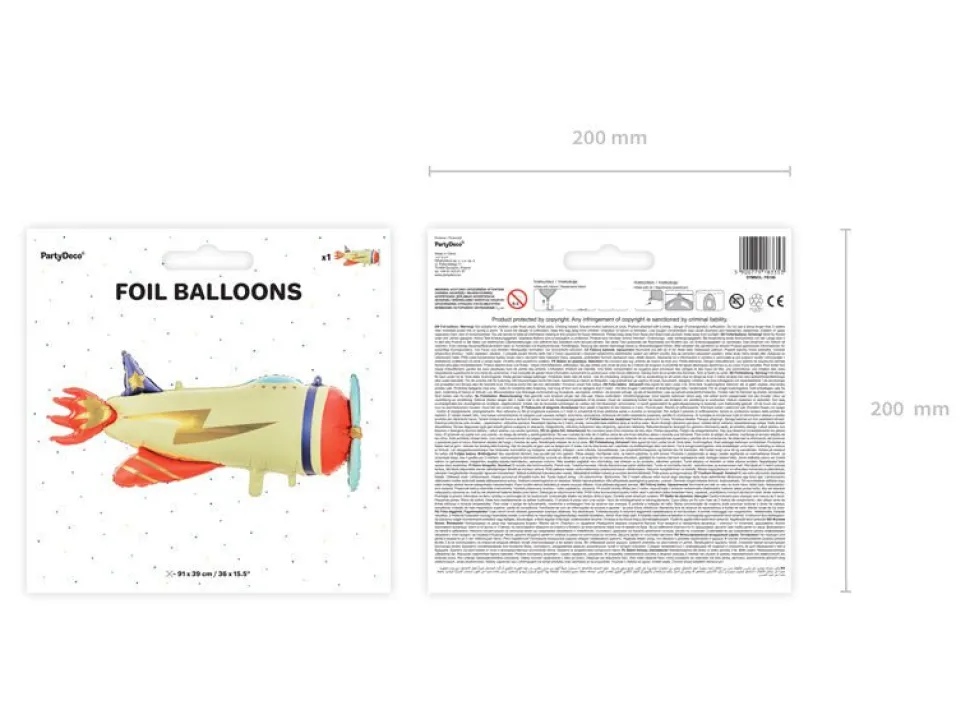 Helium Ballon Vliegtuig Leeg 91cm