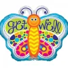 Helium Ballon Vlinder Get Well 45cm leeg