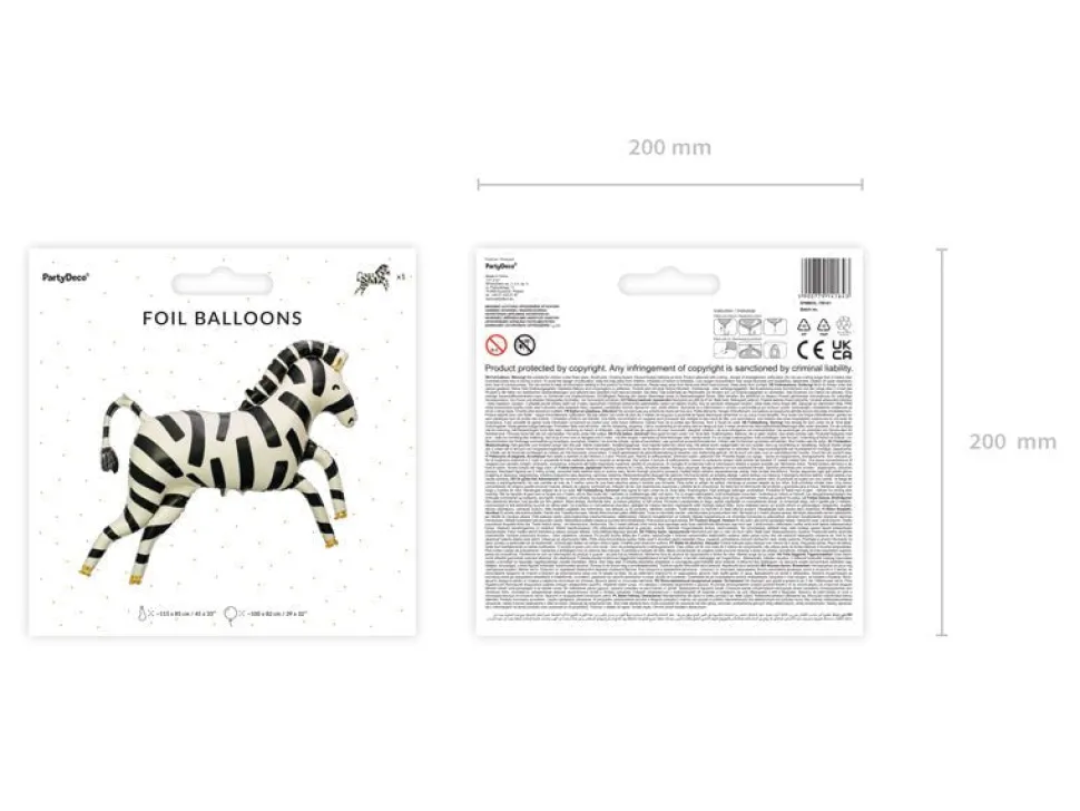 Helium Ballon Zebra Leeg 1,15m