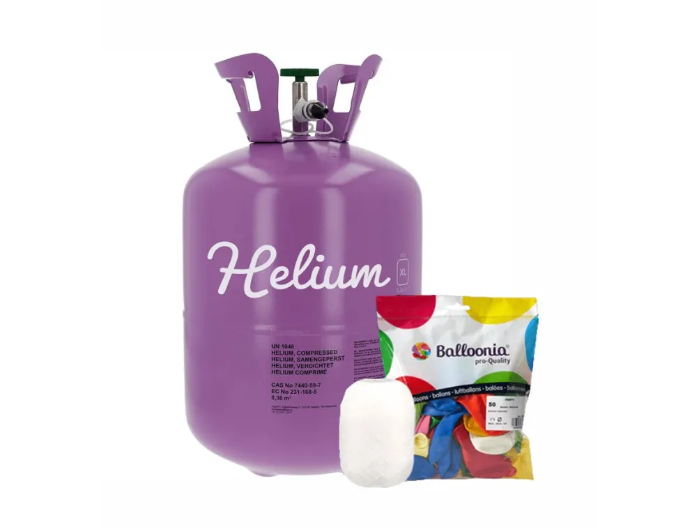 Helium Tank met 100 Ballonnen en Lint