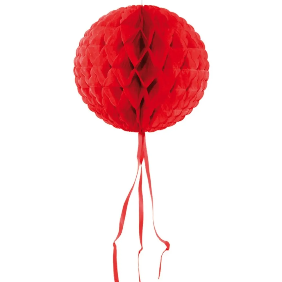 Honeycomb Bal Rood Franje 30cm