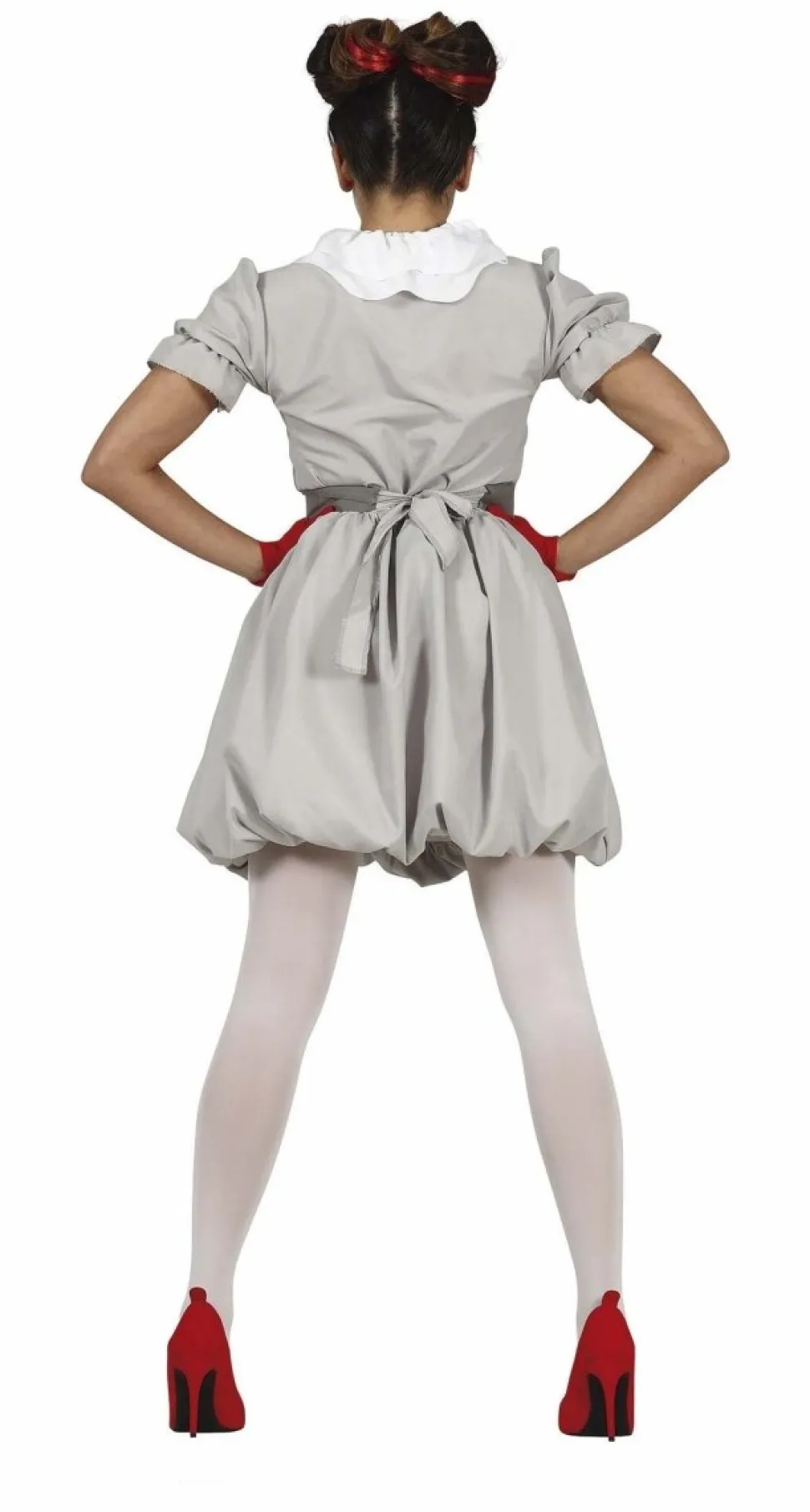 Horror Clown Halloween Kostuum Dames Grijs