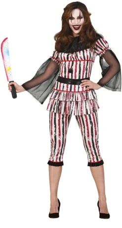 Horror Clown Halloween Kostuum Dames Rood