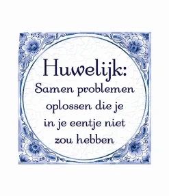 Huwelijk Delftsblauw Tegel