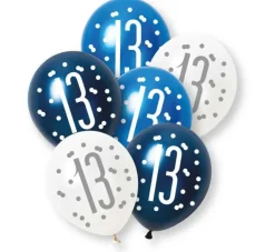 13 Jaar Ballonnen Set Blauw 30cm 6st