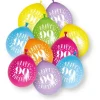 90 Jaar Ballonnen Set Gekleurd 30cm 10st