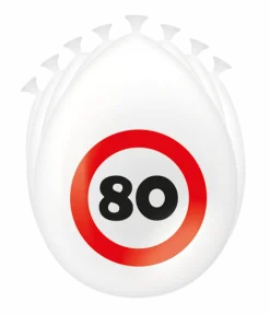80 Jaar Ballonnen Verkeersbord 30cm