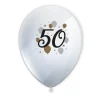 50 Jaar Ballonnen Wit Goud Leeg 27,5cm 6st