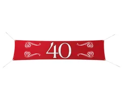 40 Jaar Banner Rood 1,8m