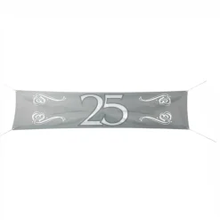 25 Jaar Banner Zilver 1,8m