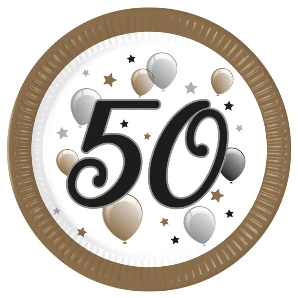 50 Jaar Borden Papier 23cm 8st
