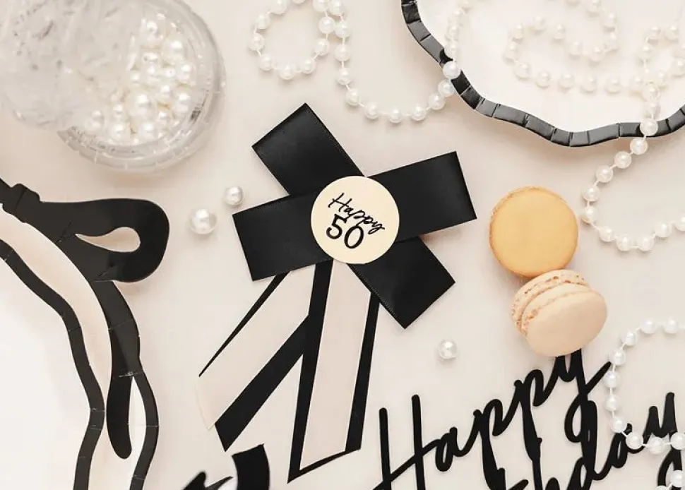 50 Jaar Button Strik 17cm