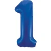 1 Jaar Cijfer Ballon Blauw Leeg 86cm