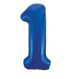 1 Jaar Cijfer Ballon Blauw Leeg 86cm