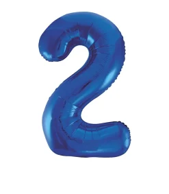 2 Jaar Cijfer Ballon Blauw Leeg 86cm