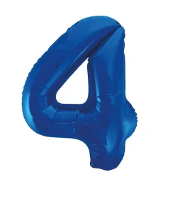 4 Jaar Cijfer Ballon Blauw Leeg 86cm