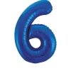 6 Jaar Cijfer Ballon Blauw Leeg 86cm