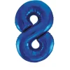 8 Jaar Cijfer Ballon Blauw Leeg 86cm