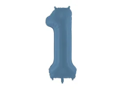 1 Jaar Cijfer Ballon Blauw Mat Leeg 86cm