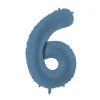 6 Jaar Cijfer Ballon Blauw Mat Leeg 86cm