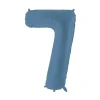 7 Jaar Cijfer Ballon Blauw Mat Leeg 86cm