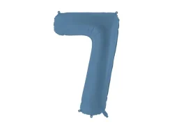 7 Jaar Cijfer Ballon Blauw Mat Leeg 86cm