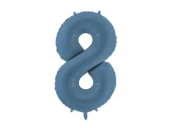 8 Jaar Cijfer Ballon Blauw Mat Leeg 86cm
