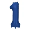 1 Jaar Cijfer Ballon Blauw Satijn Folie Leeg 86cm