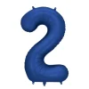 2 Jaar Cijfer Ballon Blauw Satijn Folie Leeg 86cm
