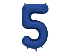 5 Jaar Cijfer Ballon Blauw Satijn Folie Leeg 86cm