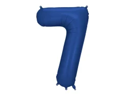 7 Jaar Cijfer Ballon Blauw Satijn Folie Leeg 86cm