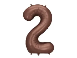 2 Jaar Cijfer Ballon Bruin Leeg 86cm