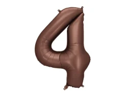 4 Jaar Cijfer Ballon Bruin Leeg 86cm