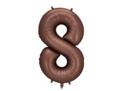 8 Jaar Cijfer Ballon Bruin Leeg 86cm
