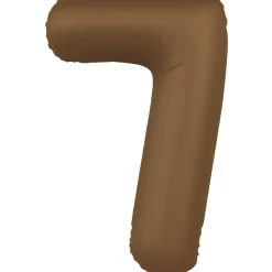 7 Jaar Cijfer Ballon Bruin Mat 86cm