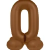 0 Jaar Cijfer Ballon Bruin Mat 72cm