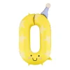 0 Jaar Cijfer Ballon Geel Leeg 86cm