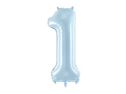 1 Jaar Cijfer Ballon Lichtblauw Leeg 72cm