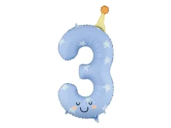 3 Jaar Cijfer Ballon Lichtblauw Leeg 86cm