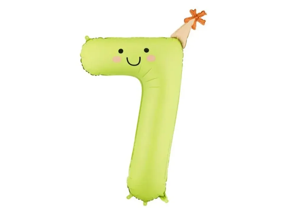 7 Jaar Cijfer Ballon Lichtgroen Leeg 86cm